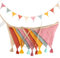 RISF Girlande Wimpelkette Kinderzimmer, 2.6m Wimpelkette Stoff, Wimpelkette Outdoor Wetterfest Kinderzimmer Deko, Gartenparty Happy Birthday Girlande Dekorationen (Bonbonfarben)