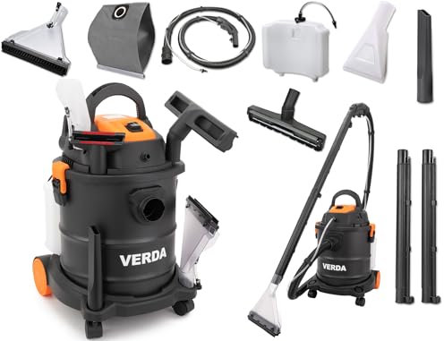 Verda Waschsauger 1600 W Teppich-Reinigungsmaschine Trockensauger mit 20 L Auffangbehälter Teppich-Reinigungsmaschine Nasssauger (SN197)