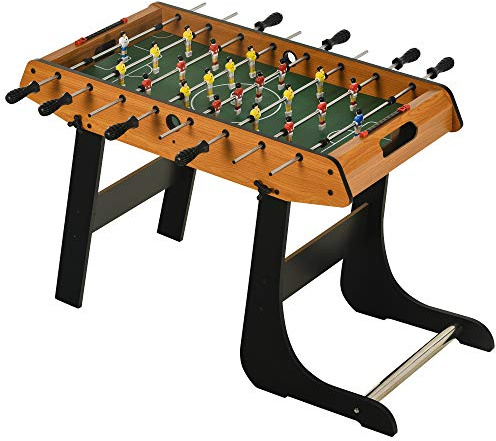 HOMCOM Futbolín Plegable con 22 Jugadores 98x42x62,5 cm Negro y Natural