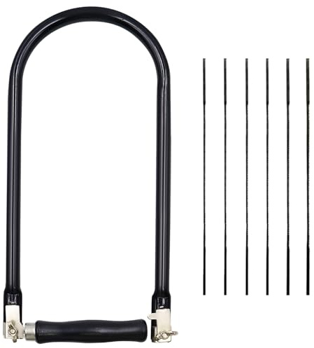 MIPIACE 9 PCS Ensemble de Scie à Chantourner Comprenant 8 Lames de Scie(4#6#8#10#)Archet de Scieà Chantourner Large Gamme D'utilisations Coupes Précises Kit de Scies à Chantourners pour Bois Bricolage