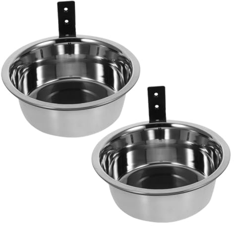 iplusmile 2sets Ciotola per Cani Acciaio Inox da Parete Ciotola Cane Acciaio Rialzata Ciotole per Cani da Parete Mangiatoia per Animali