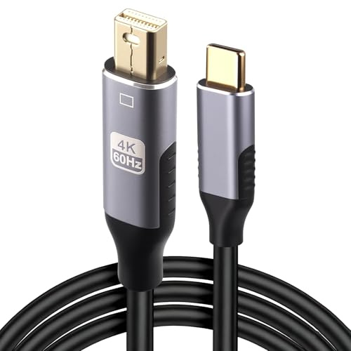 Câble USB-C vers Mini DisplayPort 1,8 m 4K 60 Hz, Adaptateur Vidéo Type-C vers Mini DP, DP Alt Mode, HDR pour MacBook Pro Air, iPad Pro, Surface, Dell XPS, Moniteur, Projecteur