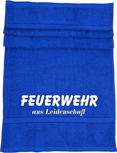 ShirtShop-Saar Feuerwehr Aus Leidenschaft; Badetuch Royalblau