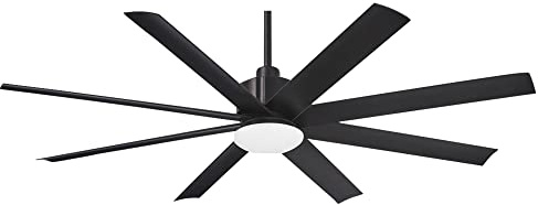 Minka-Aire F888L-CL Slipstream 65 Inch Outdoor Ceiling Fan with Dimmable LED Light and DC Motor in Coal Finish