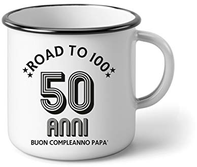 Colorfamily Tazza personalizzabile Compleanno Papà - personalizza anni - tazza in alluminio
