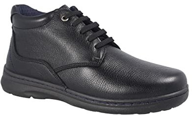 Luisetti Stivaletti da uomo con lacci, stile casual, realizzati in pelle naturale 100% stivali TARY 32404NA, Nero , 43 EU