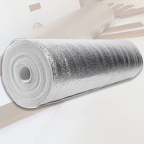 HARICSET Foglio di Alluminio Isolamento Anticalpestio Sottopavimento per Laminato Spessore 2mm di Isolamento Acustico da Calpestio Isolamento del Pavimento per Parquet Laminato(Size:1 * 20m)