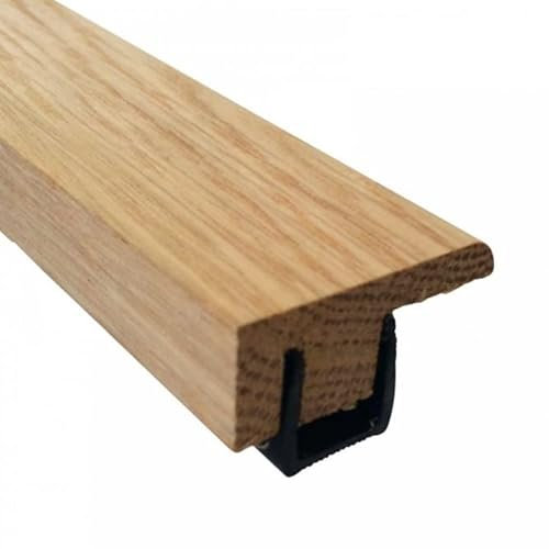 End Profile, Perimeter, L Section for Engineered, Laminate & Solid Flooring Lacquered Oak, Height Adjustable, Threshold Cover Strip, Door Bar Trim, Suitable for 15-18mm Floors Pre Finished