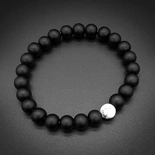 Handgjorda 8 mm sten par armband damarmband herrsmycken, svart
