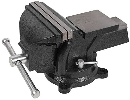 6 Heavy Duty Bench Vise, Pipe Vise Bench Vices with Anvil Swivel Table Top Clamp Locking Base, Double Swivel Rotating Vise Head& Body Rotates 360°(Black)
