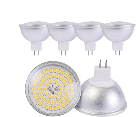 CIKAMIO 6-Packs Mr16 Led Spotlight Gu5.3 Bi-Pin 12v Non-dimmable Low Voltage 6w 480lm 3000K Soft White 50W Halogen Bulb Replacement for Landscape Tracking Light (Warm White 3000K)