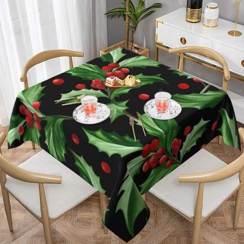 YSOLDA Tovaglie, tovaglie lavabili da 137 cm per feste in cucina, sala da pranzo,Buon Natale Agrifoglio