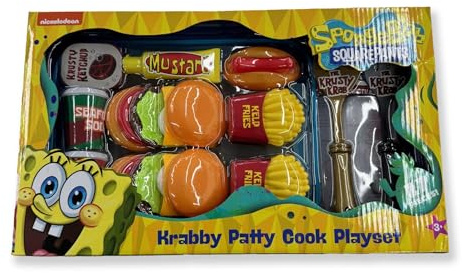SpongeBob SquarePants Krabby Patty Interaktivt matleksset i plast för barn småbarn