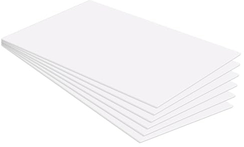 CYEER 6 PCS ABS Plastic Sheet, 400x300x1.5mm White Plastic Board Building Model DIY Crafts Panel Blank Yard Signs Poster Board Garden for Offices