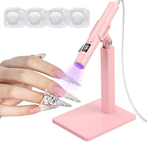 Mini lampada UV per unghie, smalto per unghie, lampada UV LED per unghie (rosa)