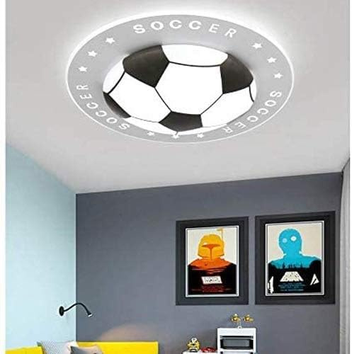 HTsilphelene kinderzimmer lampe decke, Fußball Moderne deckenlampe kinderzimmer Dekoration, Kreative Deckenleuchte in Schwarz, für Jungen Kinderzimmer Kinderzimmer (50CM)