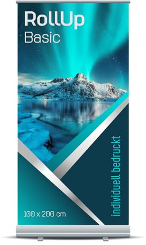 Generisch RollUp - individuelles Werbedisplay - Basic| inkl. Druck | inkl. Tragetasche (100 x 200 cm)
