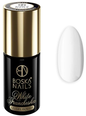 Boska Nails White Francheska Nr. 494 Intensiv Weißer Hybridlack für Perfekte French Maniküre UV LED Nagellack Langanhaltend Hochdeckend 6 ml Gel-Lack