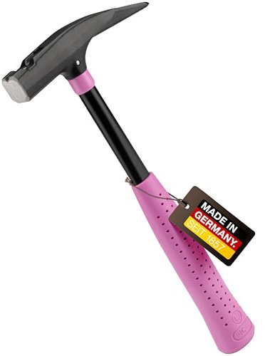 PICARD Marteau de couvreur Pink Edition N° 626M 760 g lisse | Support magnétique à clous | Certifié GS et certifié VPA | Protection contre la corrosion | Poignée ergonomique | Longueur 32 cm |