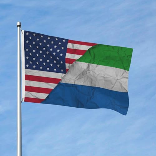 Bandera de Sierra Leona de 90 x 150 cm, poliéster, de temporada, de doble cara, para jardín, exterior, hogar, patio, festival, decoración.