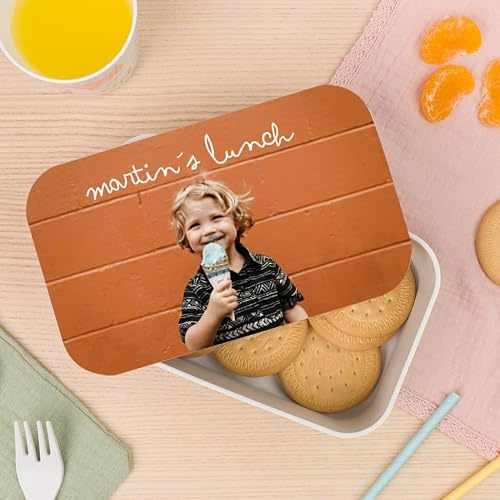 Wanapix | Scatola da Pranzo per Bambini Personalizzato con Nome |Include Posate | Senza BPA |Portapranzo - Porta Merenda - Lunch Box| Scuola/Asilo | 1 Litro | 100% personalizzato