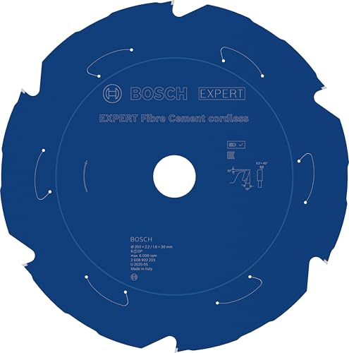 Bosch 1x Expert Fibre Cement Cordless Circular Saw Blade for Mitre Saw | for Fibre cement boards, Ø 250 mm, Professional Accessory Mitre Cordless Circular Saw