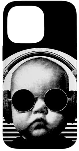 Baby DJ, design, moderno, divertimento, mix e festival, bianco, retro Custodia per iPhone 14 Pro Max