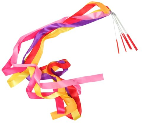 Toddmomy 6 Stück Teiliges Bunte Rhythmische Gymnastikbänder Lang für Farbenfrohe Tanzstreamer Langlebige und Helle Turnbänder für Indoor Tanzen und Gymnastiktraining