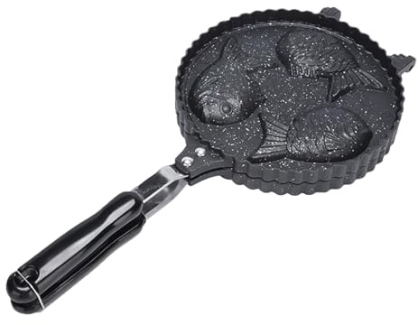Gofrera De Pescado Taiyaki - Sartén De Aluminio Antiadherente De 41x20 Cm, Mango Largo Resistente Al Calor | Molde Para Panqueques, Fácil Limpieza, Perfecto Para Cocina Casera, Postre Japoné