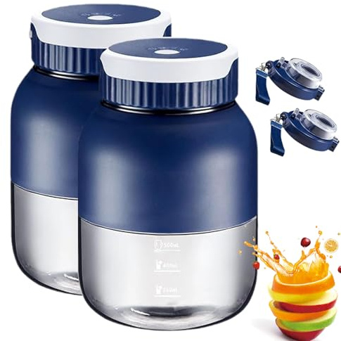 Mini licuadora, batidora de mano de 17 onzas/500 ml, exprimida directamente, mini licuadora eléctrica portátil inalámbrica, recargable por USB-C, autolimpiante para el hogar, la oficina o los viajes