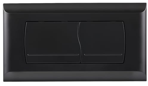 Mendorio Drückerplatte für WC Spülkasten mit Spülhebel-Set und Einbaurahmen, kompatibel mit Geberit Twinline 30 und UP130, Doppelspülung,Betätigungsplatte Ersatzteile(Matt Schwarz)