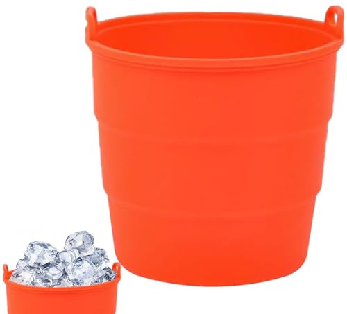 Doublure Seau Silicone - Réutilisable, Durable, Facile À Nettoyer, Orange | Revêtement Seau À Graisse pour Barbecue Camping Cuisine Extérieur