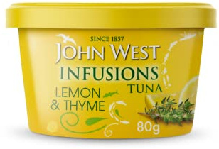 John West Infusiones Atún Limón y Tomillo, Paquete de 12