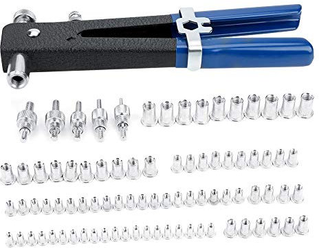 Remachadora De Tuercas Truper + Akozon Tuercas De Remache M3-M8 Remachadora Remache Ciego Tuercas Inserto Roscado Y Remache 86Pcs