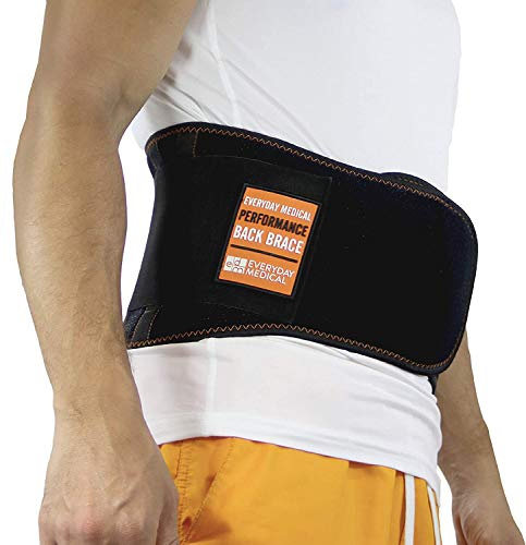 EVERYDAY MEDICAL Lumbar Support Belt I Lower Back Brace I Targeted Lower Back Pain Relief for Back Spasms, Sciatica, Weight Lifting Waist Gym Belt for Sports I For Men and Women l Small/Medium