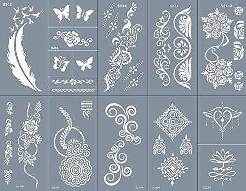 Tattoo Schablonen Mesh Tattoo Vorlage wiederverwendbar 10 Sheets Set Kamiya
