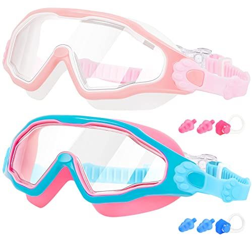 EasYoung Swimming Goggles for Kids 2 Pack Boys Girls Age 6-14 with Quick Release Strap for Kids