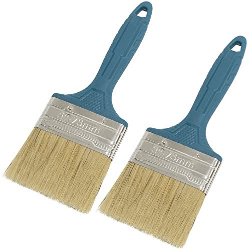 AERZETIX - C64730-2er-Set Flachpinsel 51x75x12 mm mit kunststoffstiel - für farbe leim und lack - malerwerkzeug für renovierungsarbeiten dekoration gebäude metall