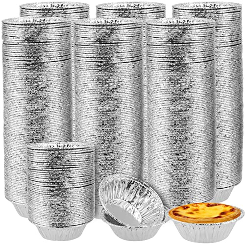 ZOENHOU Lot de 400 petits plats à tarte ronds en aluminium de 7 cm pour la cuisson de petites tartes aux œufs, tartes à la confiture