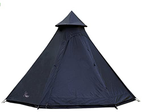 Gehobenes Indianerzelt, Outdoor-Pyramidenzelt, Iglu-Zelt, Outdoor-Haus-Sets zum Bauen, um Darin zu Leben, verdicktes doppeltes, regensicheres Camping-Indianerzelt für 3–4 Personen/Schwarz
