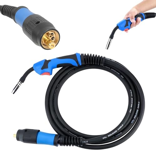 Torcia Saldatrice a Filo MIG MAG MB15 AK da 4.8 metri, Connessione EURO, Mig Mag Saldatrice Accessori Per Saldatura, Testa Leggera Flessibile per Saldatrici CO² (torcia MB15)