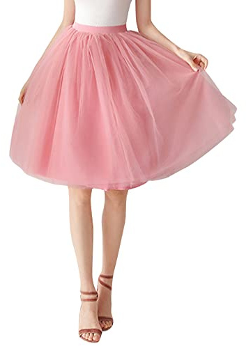 Tüllrock Damen Unterrock Petticoat Party Kostüm 80er Tüllrock Tütü Rock Karneval Kostüm Kurz Tüll Rock Crinoline Midirock