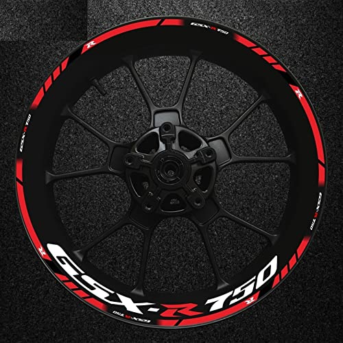 YESKIT Modifizierte dekorative Aufkleber Motorradreifen wasserdichte Radlogoaufkleber Reflektierende Streifenaufkleber Für Suzuki GSX-R750 Gsxr 750r (Color : 23)