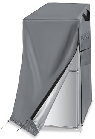 Safipotts Refrigerator Cover, Waterproof & Dustproof Cover for Protecting Upright Freezers-Suitable for Cold Rooms,Grey (23W x 23D x 56H)