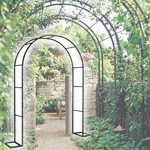 TAVLT Rosenbogen Aus Metall Stabil, 80x200cm 140x230cm 300x220cm Kletterpflanzen Pergola, Freistehend Torbogen Rankgitter, Wetterbeständig (Size : 120x220cm/3.9x7.2ft)