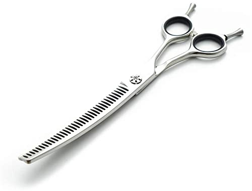 ABNMJKI Pet forceps Downward right handed pet thinning scissor curved dog grooming chunker scissor 35 teeth