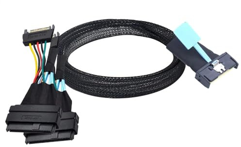 Allowish PCIE Gen 5.0 Slimline SAS MCIO 8i 8X 74P to 2XSFF 8639+15P Server Data Connection Adapter Cables (0.5m)