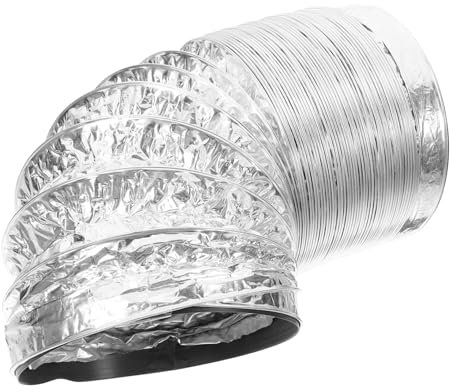 Angoily 100mm x 1.5m Aluminum Foil Flexible Exhaust Pipe for Stove Ventilation, Chimney Flue Extension Hose for Kitchen Range Hood and Heating Stove