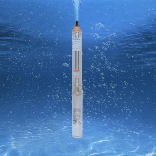 Pompa per pozzi profondi, 750 W, 2850 giri/min, portata 6300 l/h, profondità di immersione max. 70 m con interruttore a pressione, pompa sommersa da giardino, pompa per tubi