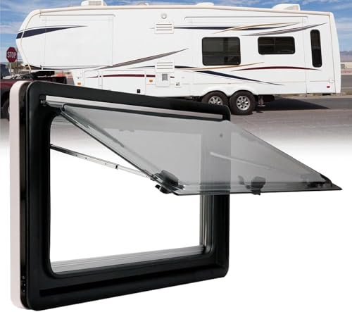 PRMTYUP Wohnmobilfenster, Wohnmobilfenster, Wohnwagenfenster, Ausschiebbares Fenster FüR Wohnmobile, Ausstellfenster FüR Wohnmobile, AußEnliegendes Ausstellfenster,Schwarz,500 * 500